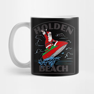 Holden Beach, NC Christmas Vacationing Waterskiing Santa Mug